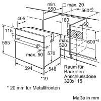 BOSCH HBF133BA0 Serie 2 Einbau-Backofen 60 x 60 cm Schwarz